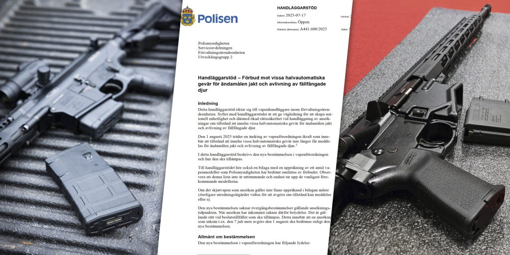 Hela listan: vapnen som på fredag blir förbjudna enligt nya lagen
